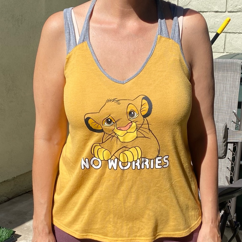 Yellow and gray Lion King tank